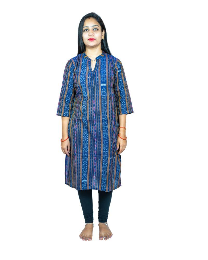 Buy Women's Sambalpuri Certified Handloom Pure Cotton Straight Kurti (Red,  M)-PID42751 at Amazon.in